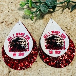 All I want for Valentines is RIP faux leather earrings